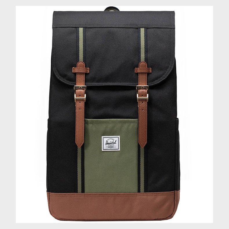 Herschel Rygsk - Retreat - Black/Four Leaf Clover/Saddle Brown