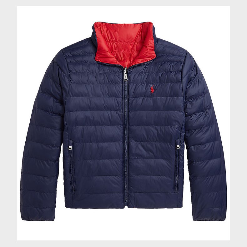 Polo Ralph Lauren Dynejakke - Vendbar - Navy/Rd