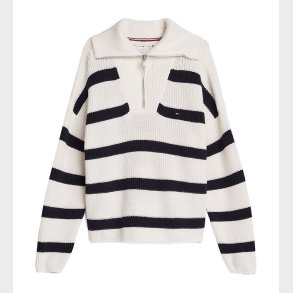 Tommy Hilfiger Bluse - Strik - Half Zip - Blue Stripe