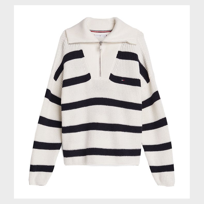 Tommy Hilfiger Bluse - Strik - Half Zip - Blue Stripe