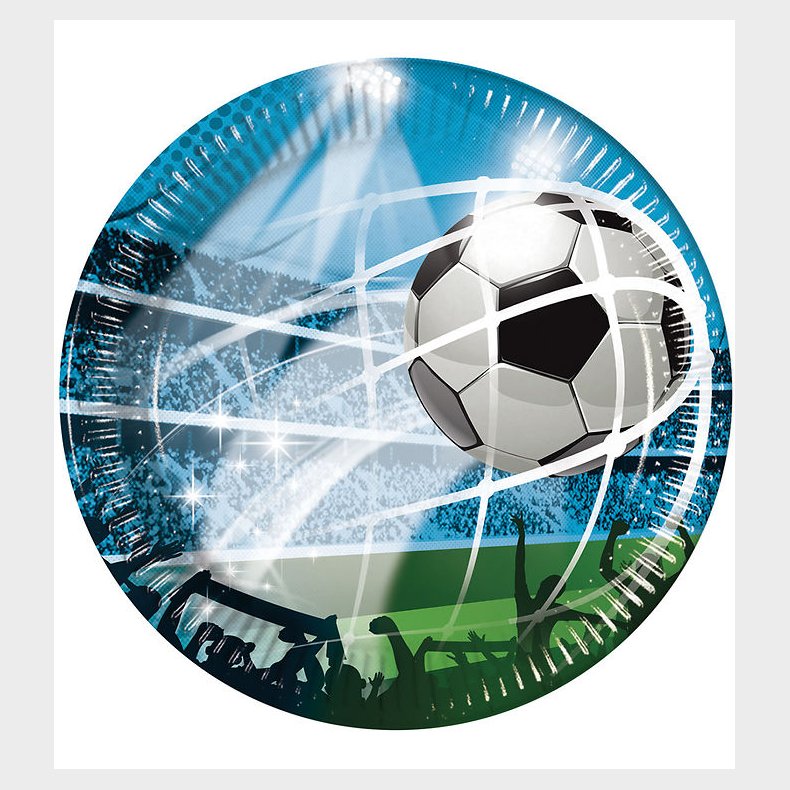 Decorata Party Paptallerkner - 8-pak - 19,5 cm - Soccer Fans