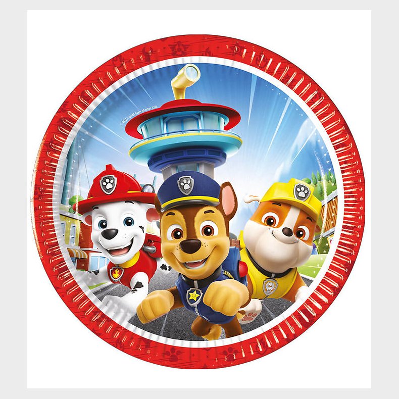 Decorata Party Paptallerkner - 8-pak - 19,5 cm - Paw Patrol Resc