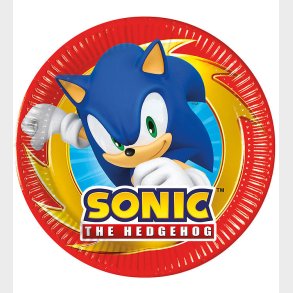 Decorata Party Paptallerkner - 8-pak - 19,5 cm - Sonic Speed