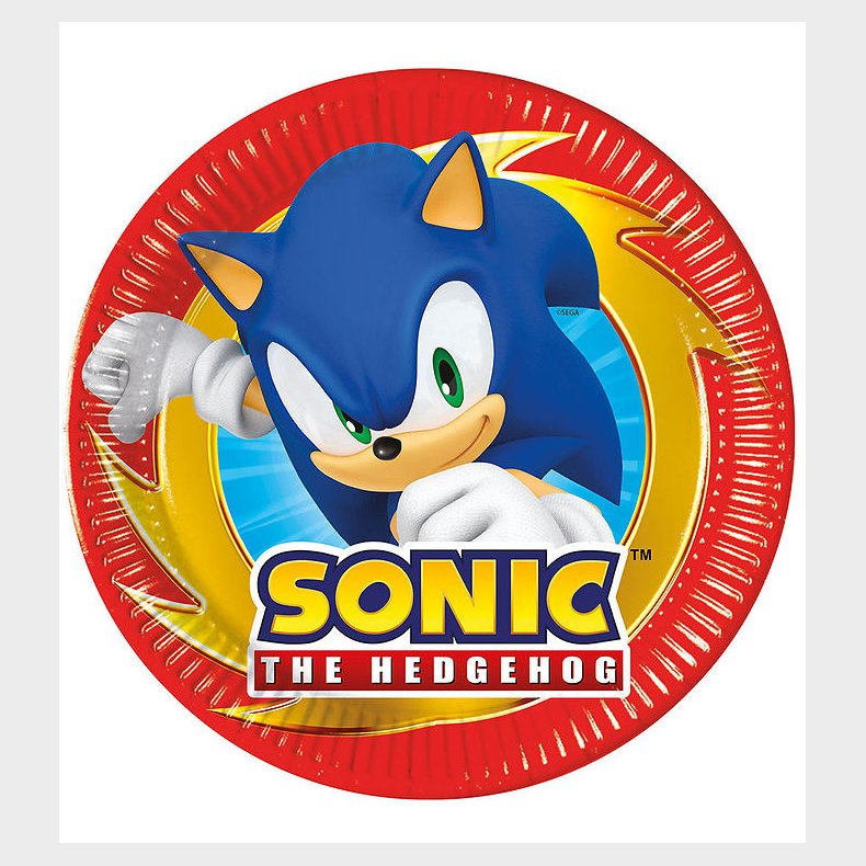 Decorata Party Paptallerkner - 8-pak - 19,5 cm - Sonic Speed