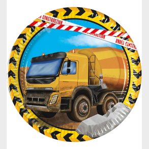 Decorata Party Paptallerkner - 8-pak - 19,5 cm - Construction