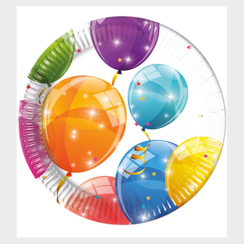 Decorata Party Paptallerkner - 8-pak - 19,5 cm - Sparkling Ballo