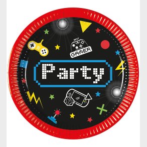 Decorata Party Paptallerkner - 8-pak - 19,5 cm - Gaming Party