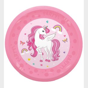 Decorata Party Plastiktallerkner - 4-pak - 21 cm - Unicorn Rainb