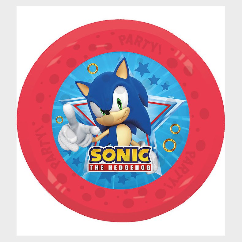 Decorata Party Plastiktallerkner - 4-pak - 21 cm - Sonic Speed