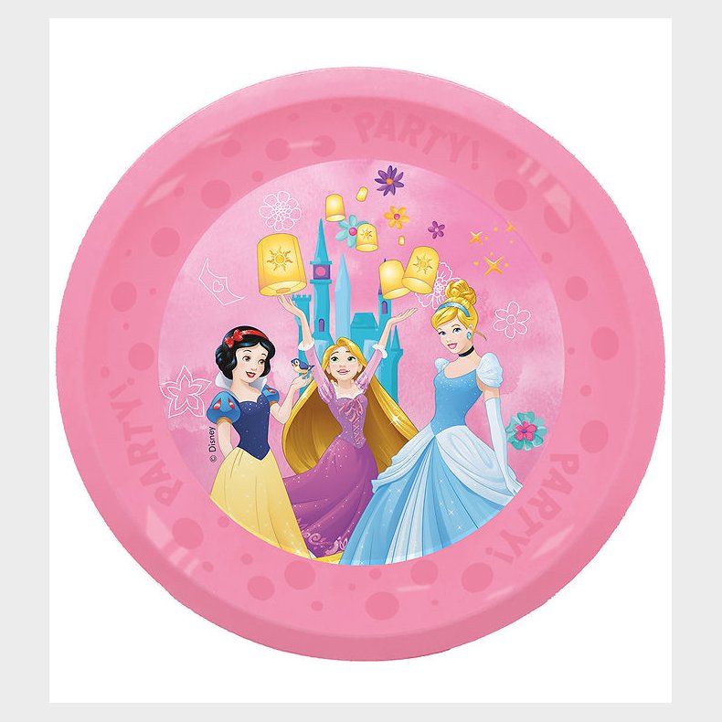 Decorata Party Plastiktallerkner - 4-pak - 21 cm - Princess Live