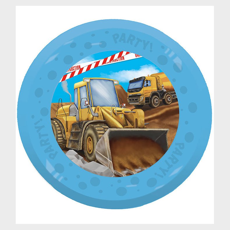 Decorata Party Plastiktallerkner - 4-pak - 21 cm - Construction