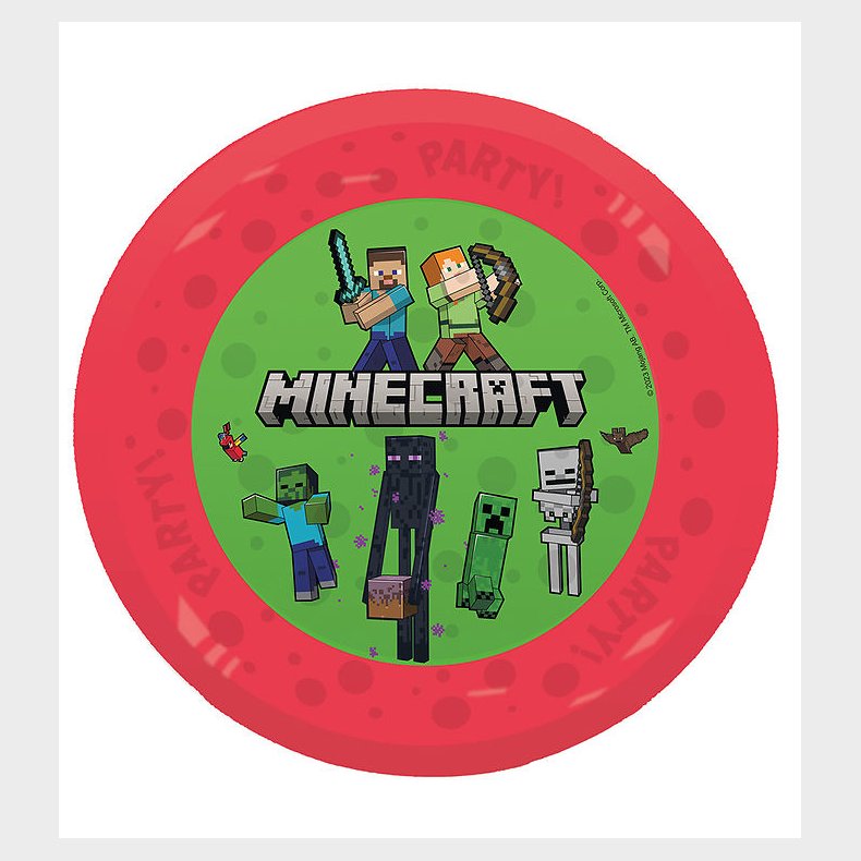 Decorata Party Plastiktallerkner - 4-pak - 21 cm - Minecraft