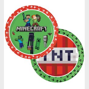 Decorata Party Paptallerkner - 8-pak - 23 cm - Minecraft