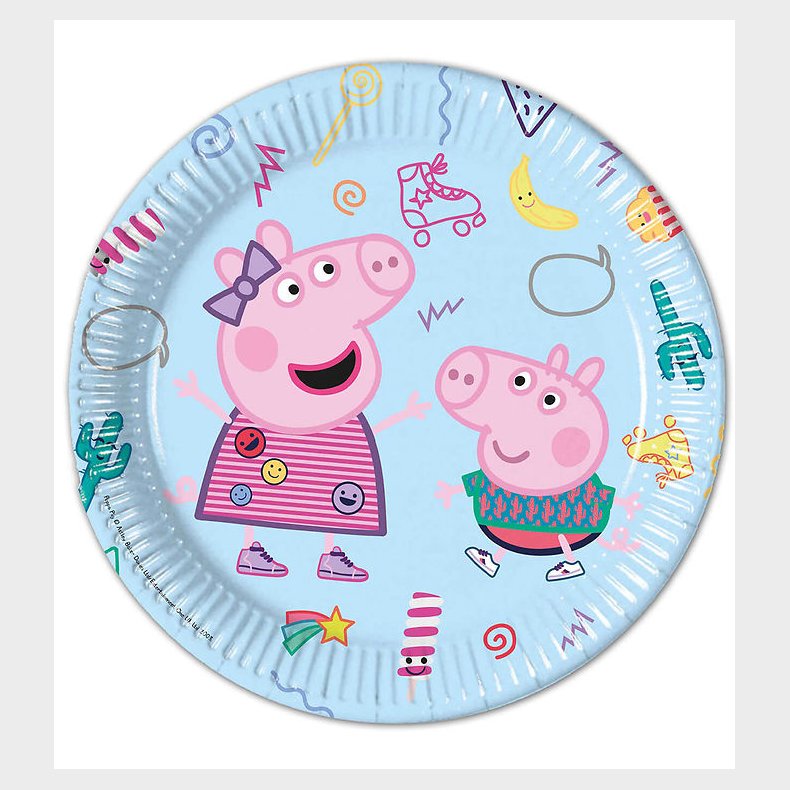 Decorata Party Paptallerkner - 8-pak - 23 cm - Peppa Pig Messy P