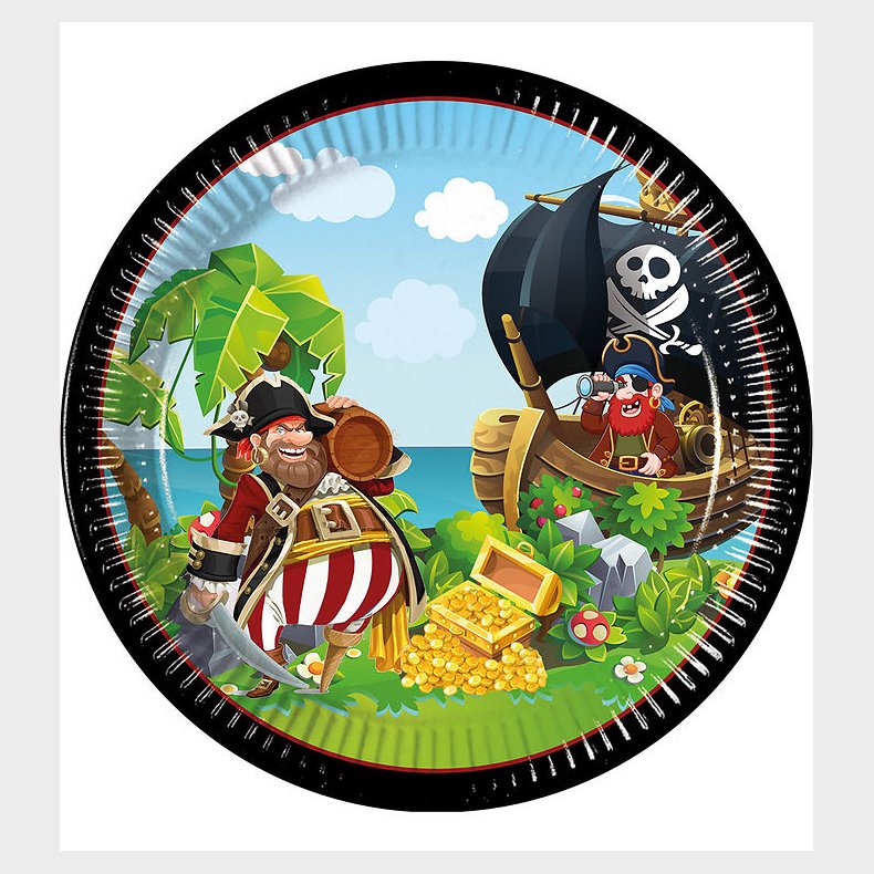 Decorata Party Paptallerkner - 8-pak - 23 cm - Island Pirates