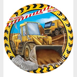 Decorata Party Paptallerkner - 8-pak - 23 cm - Construction