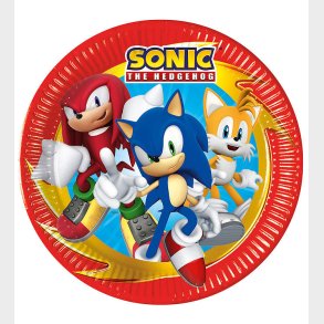 Decorata Party Paptallerkner - 8-pak - 23 cm - Sonic Speed