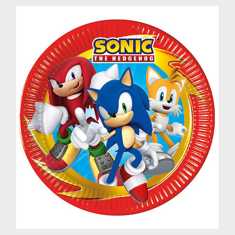 Decorata Party Paptallerkner - 8-pak - 23 cm - Sonic Speed
