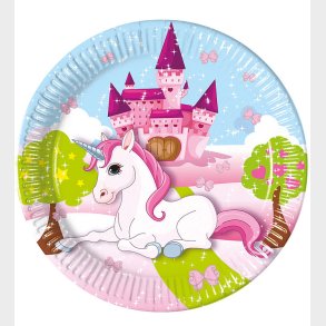 Decorata Party Paptallerkner - 8-pak - 23 cm - Unicorn