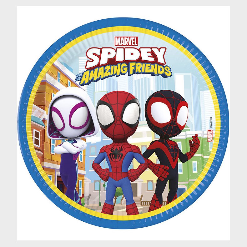 Decorata Party Paptallerkner - 8-pak - 23 cm - Spidey & His Amaz