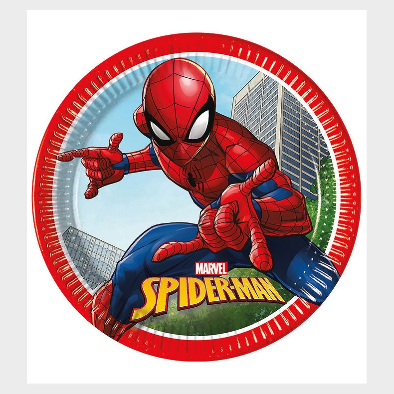 Decorata Party Paptallerkner - 8-pak - 23 cm - Spider-Man Crime