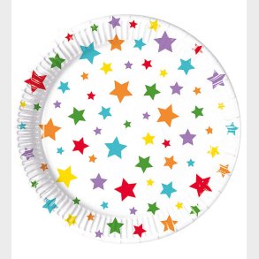 Decorata Party Paptallerkner - 8-pak - 23 cm - Multicolour Brigh