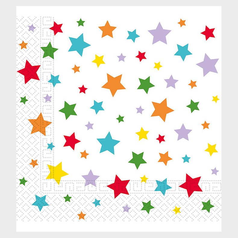 Decorata Party Servietter - 20-pak - 33x33 cm - Multicolor Brigh