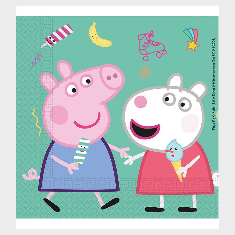 Decorata Party Servietter - 20-pak - 33x33 cm - Peppa Pig Messy