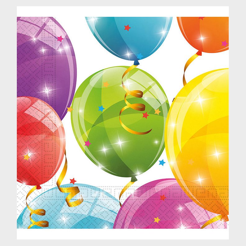 Decorata Party Servietter - 20-pak - 33x33 cm - Sparkling Balloo