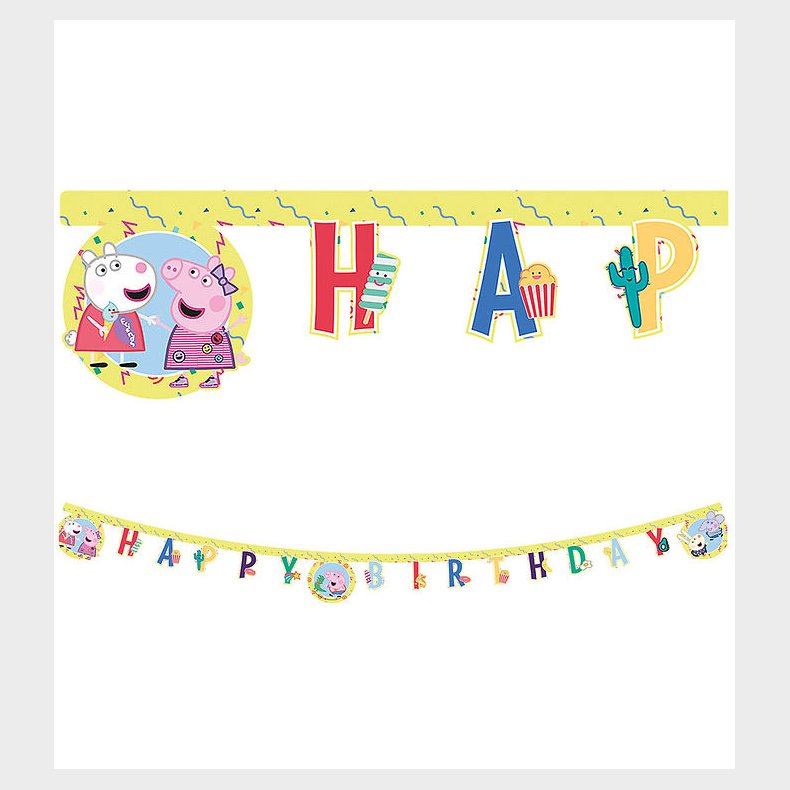 Decorata Party Happy Birthday Banner - Peppa Pig Messy Play