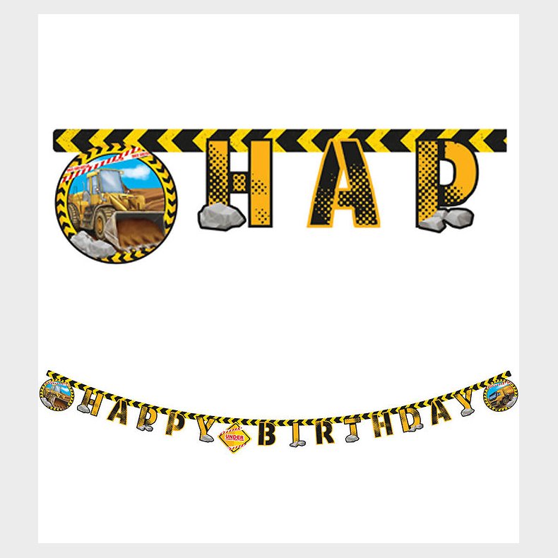 Decorata Party Happy Birthday Banner - Construction