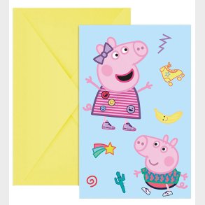 Decorata Party Invitationer - 6-pak - Peppa Pig Messy Play