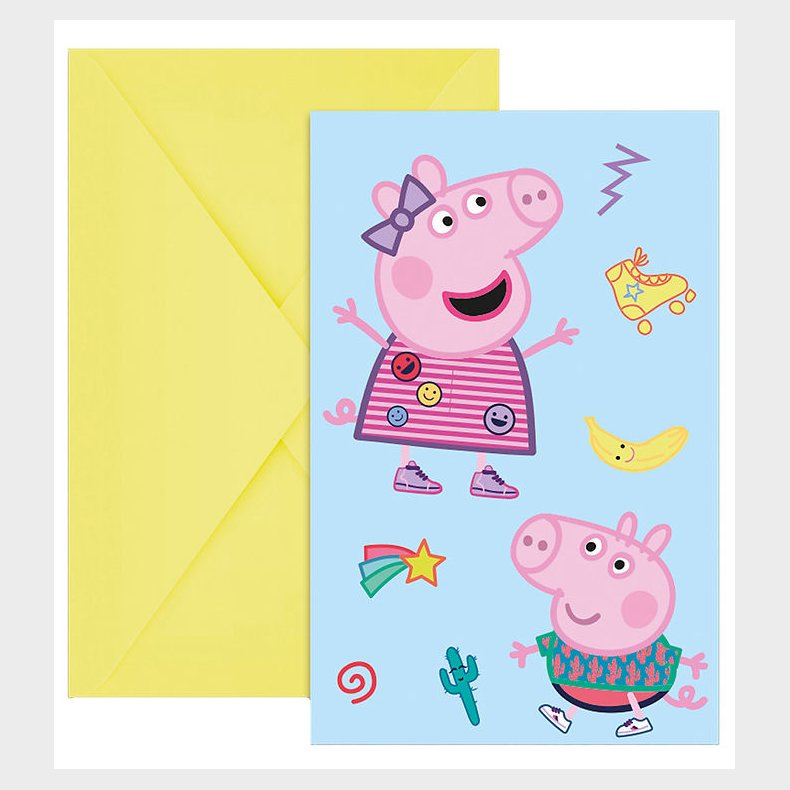Decorata Party Invitationer - 6-pak - Peppa Pig Messy Play
