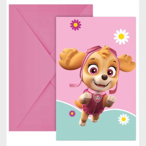 Decorata Party Invitationer - 6-pak - Paw Patrol Skye And Everes