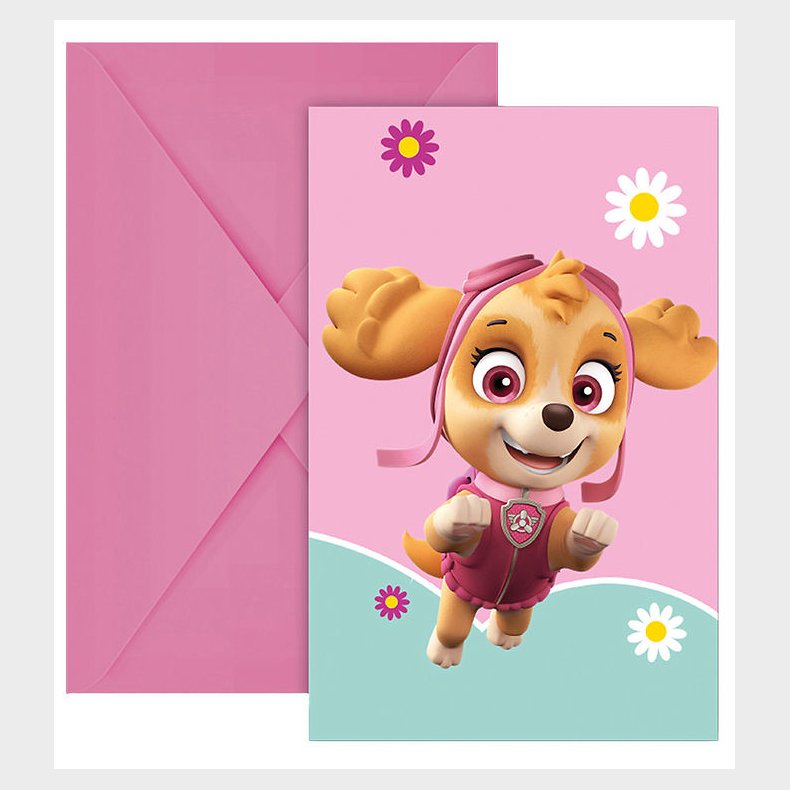 Decorata Party Invitationer - 6-pak - Paw Patrol Skye And Everes