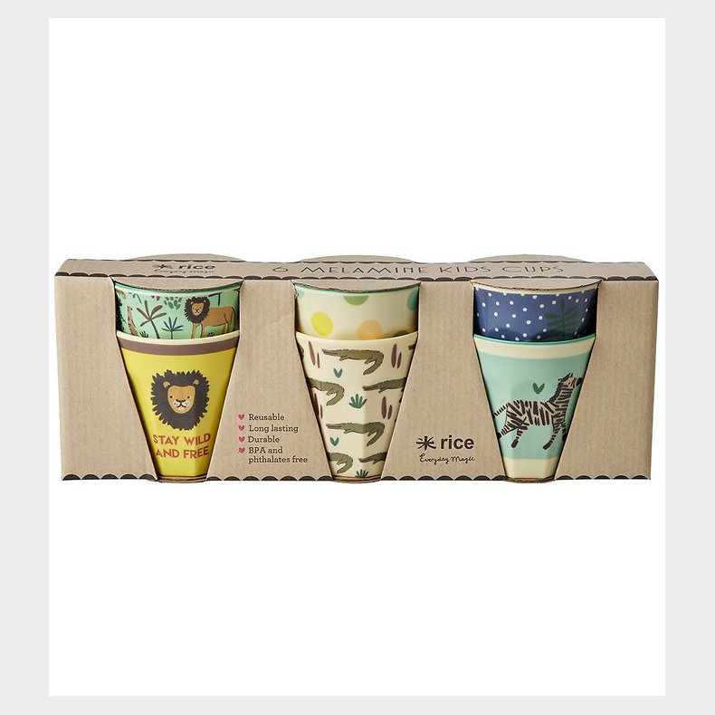 Rice Kopper - Melamin - 6 stk. - 160 ml - Bl/Jungle Print