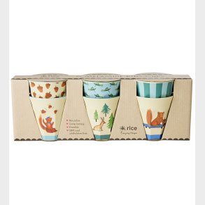 Rice Kopper - Melamin - 6 stk. - 160 ml - Bl/Happy Forest Print