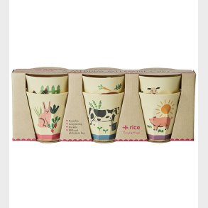 Rice Kopper - Melamin - 6 stk. - 250 ml - Multi/Farm Print