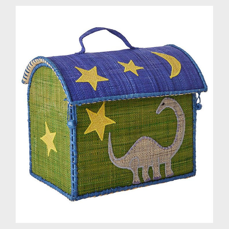 Rice Opbevaringskurv - Ekstra Lille Raffia Hus - 24x17x22 cm - G