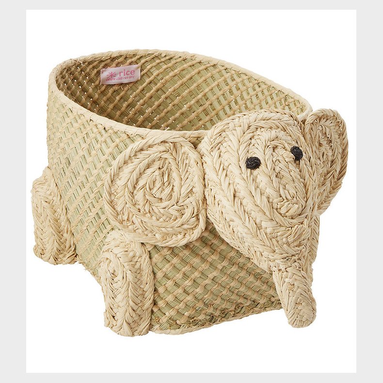 Rice Opbevaringskurv - Raffia/Sgrs - Lille Elefant - Natur