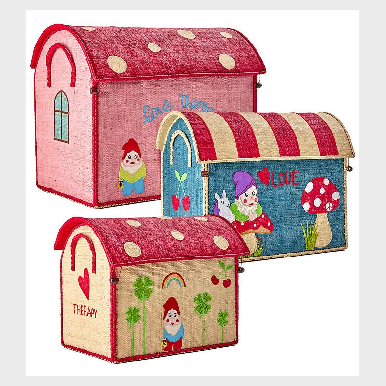 Rice Opbevaringskurve - Raffia - 3 stk. - 52/45/37 cm - Love The