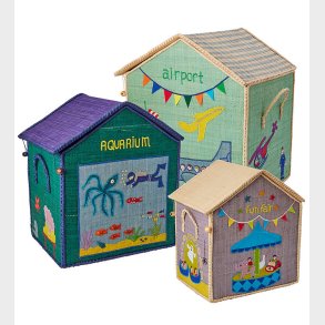 Rice Opbevaringskurve - Raffia - 3 stk. - 40/36/31 cm - Vacation