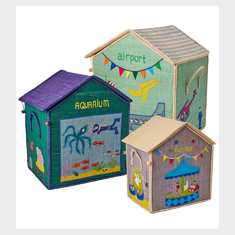 Rice Opbevaringskurve - Raffia - 3 stk. - 40/36/31 cm - Vacation