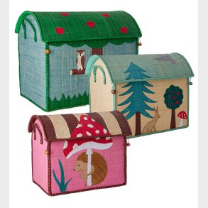 Rice Opbevaringskurve - Raffia - 3 stk. - Happy Forest