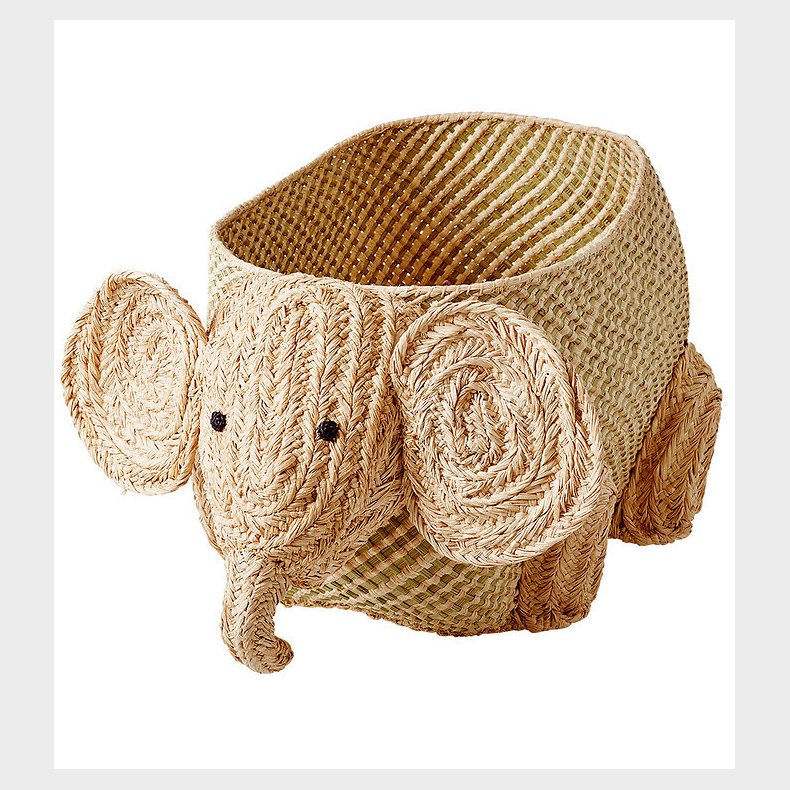 Rice Opbevaringskurv - Raffia/Sgrs - Stor Elefant - Natur