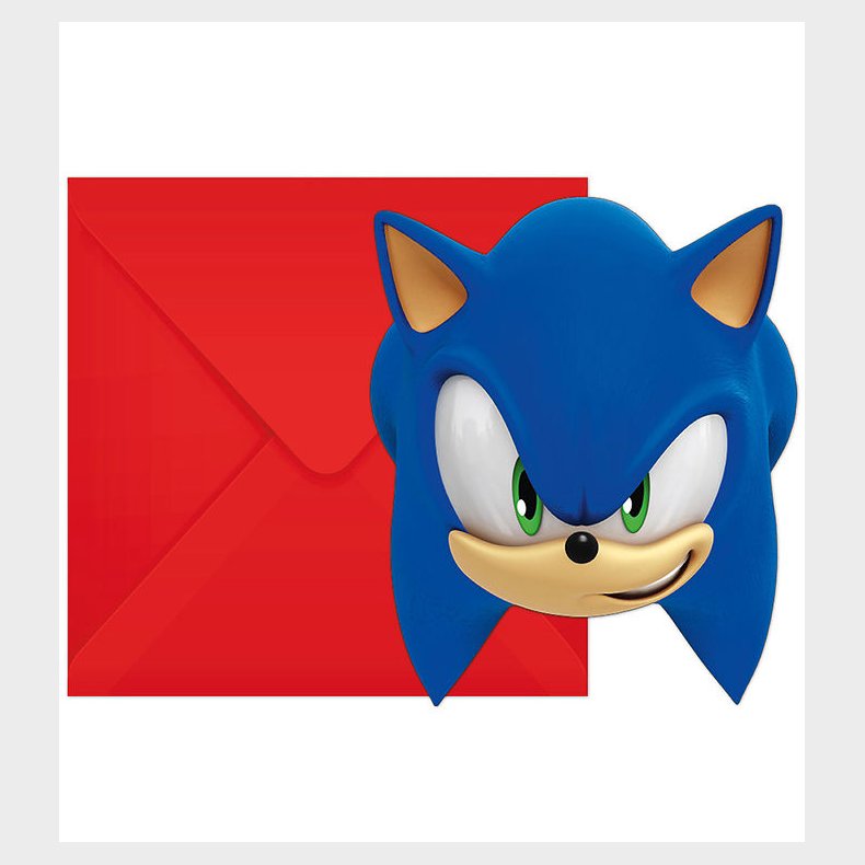 Decorata Party Invitationer - 6-pak - Sonic Speed