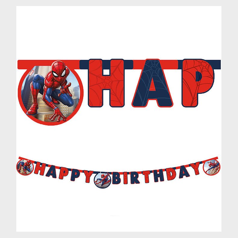 Decorata Party Happy Birthday Banner - Spider-Man Crime Fighter
