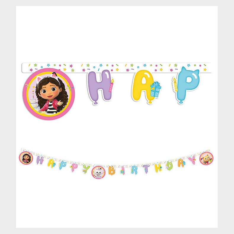 Decorata Party Happy Birthday Banner - Gabby's Dollhouse
