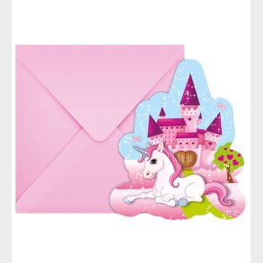 Decorata Party Invitationer - 6-pak - Unicorn