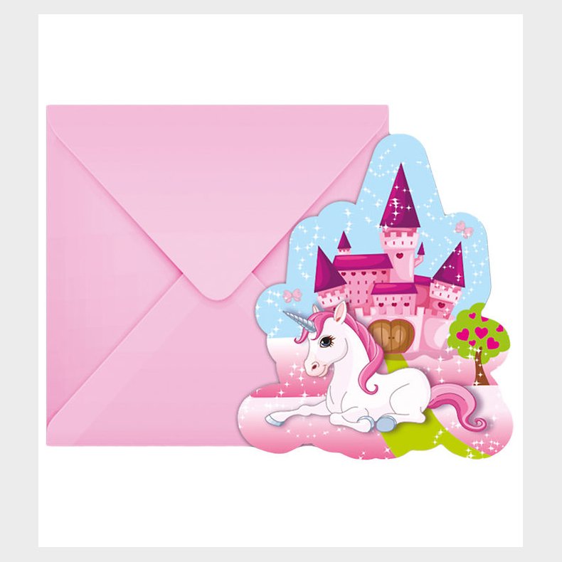 Decorata Party Invitationer - 6-pak - Unicorn